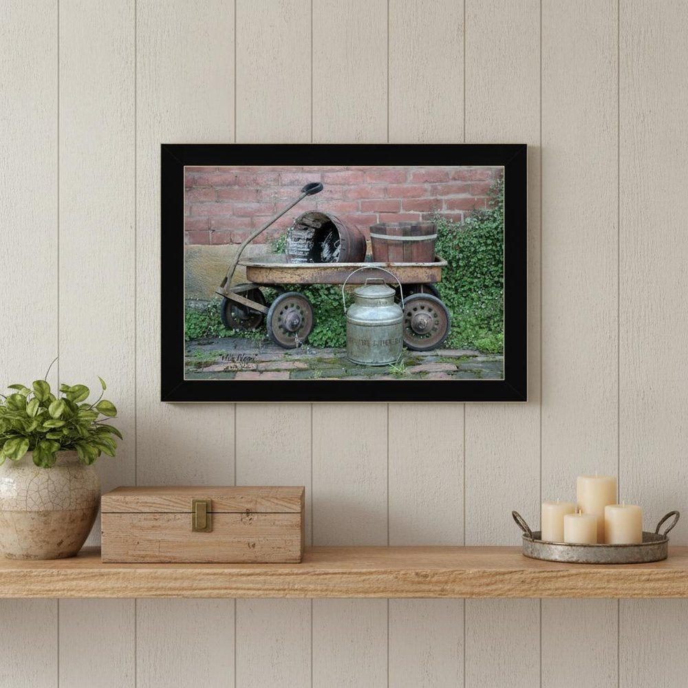 Milk Wagon 1 Black Framed Print Wall Art