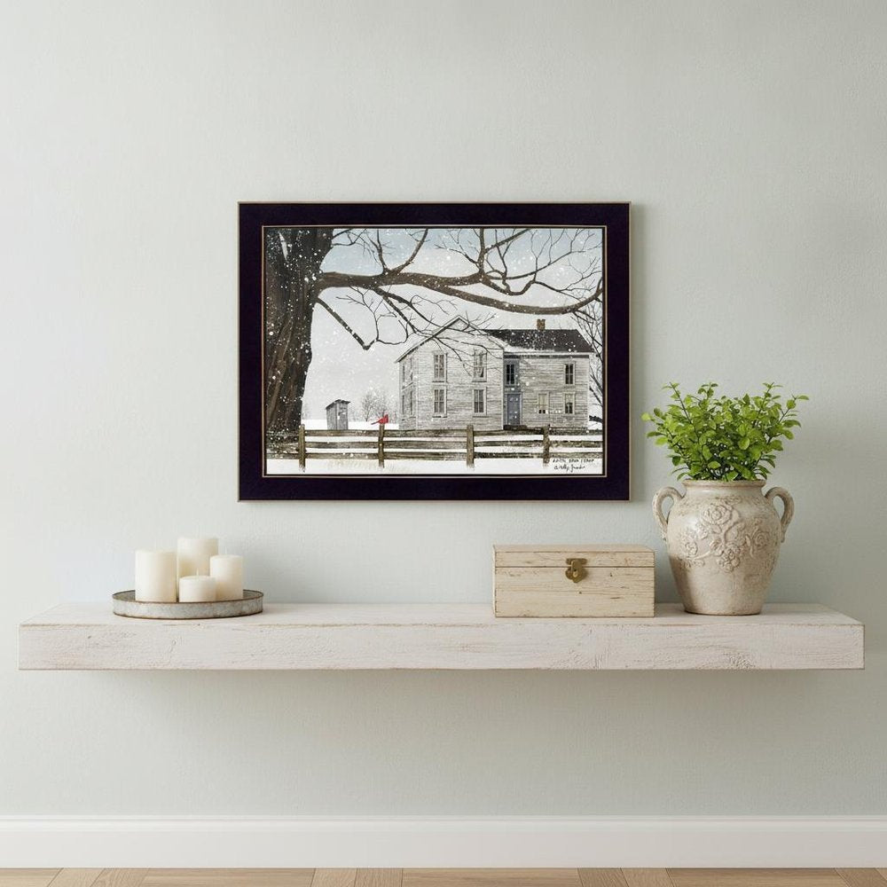 A Little Snow House 1 Black Framed Print Wall Art