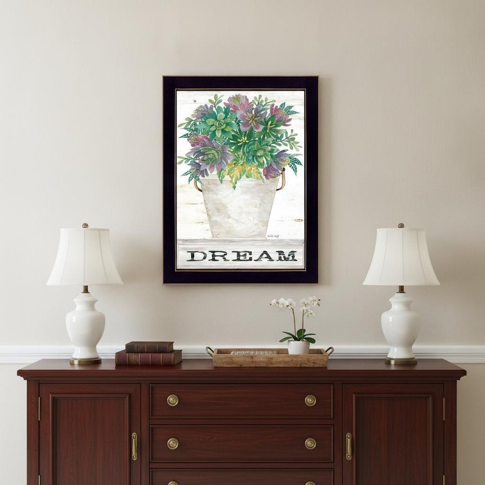 Dream Succulents 1 Black Framed Print Wall Art