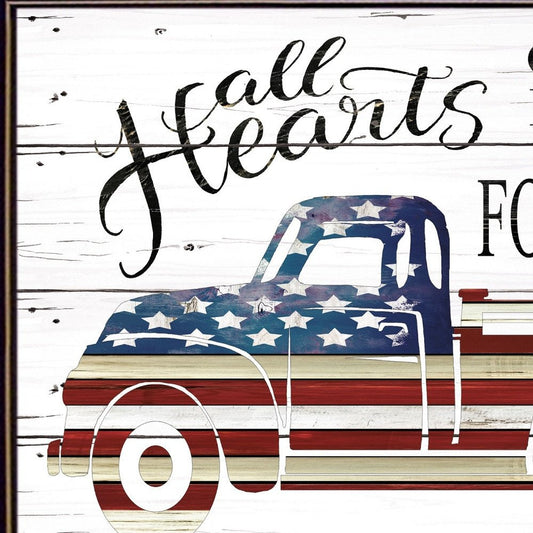 All Hearts Come Home for Love Truck Black Framed Print Wall Art