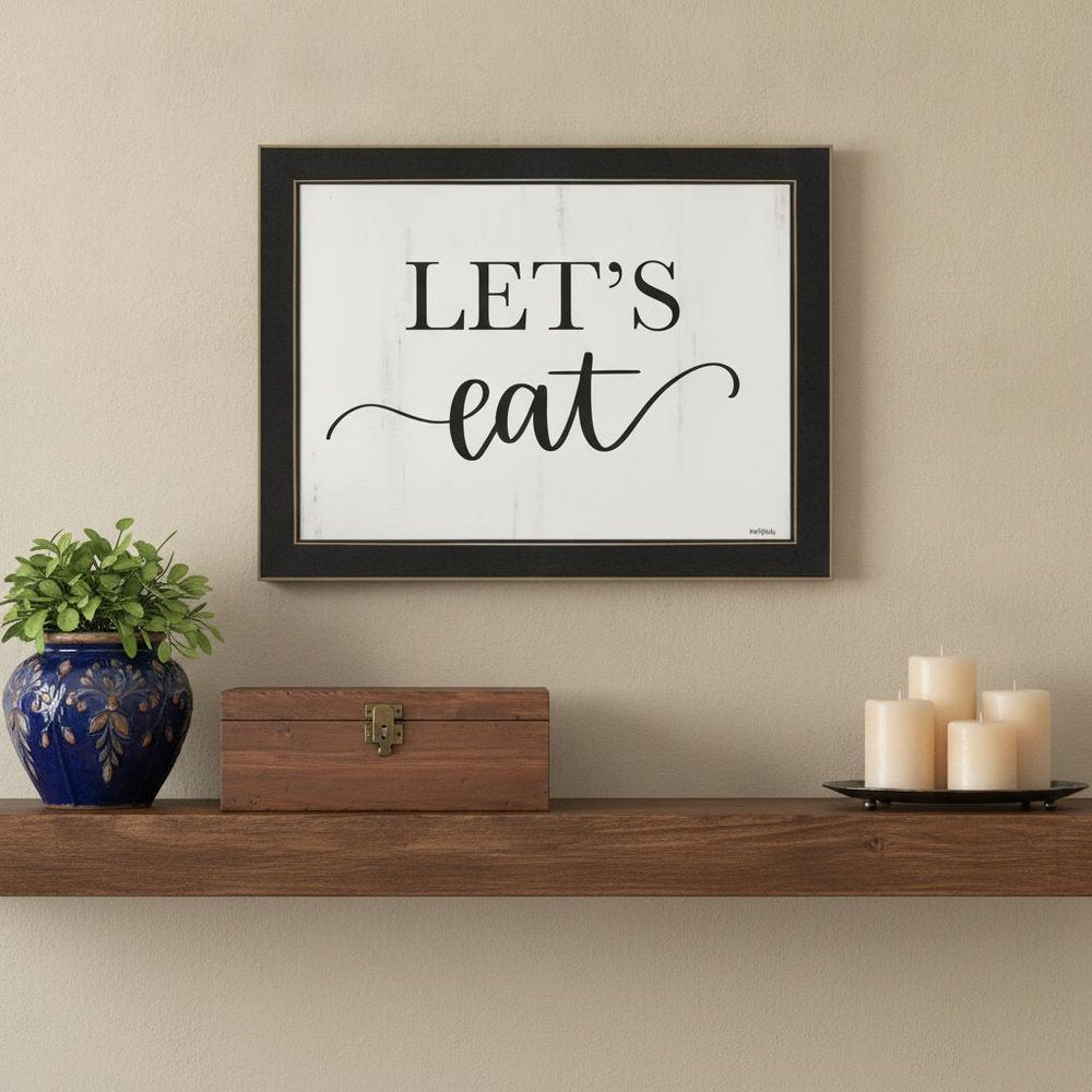 Lets Eat 1 Black Framed Print Kitchen Wall Art