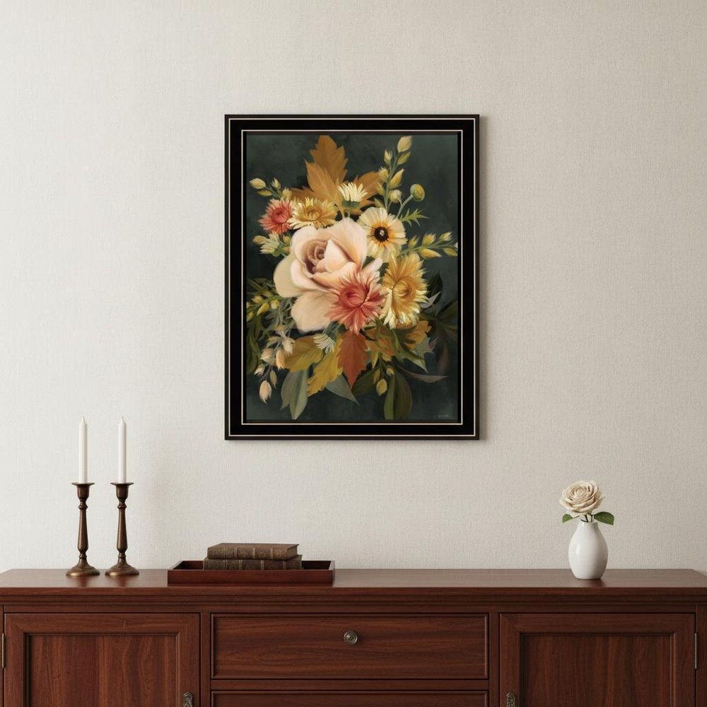 Romantic Autumn I 1 Black Framed Print Wall Art