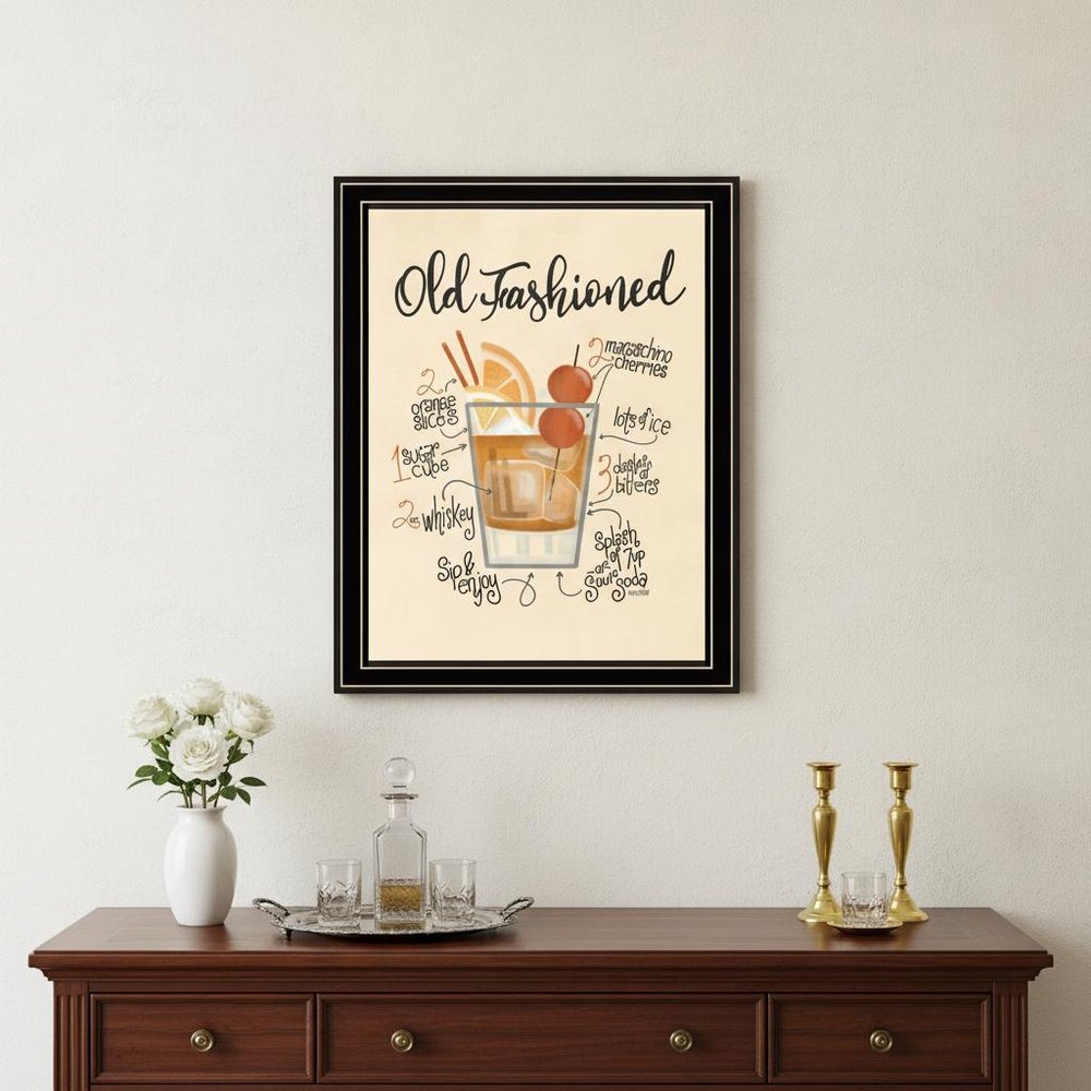 Old Fashioned 1 Black Framed Print Wall Art