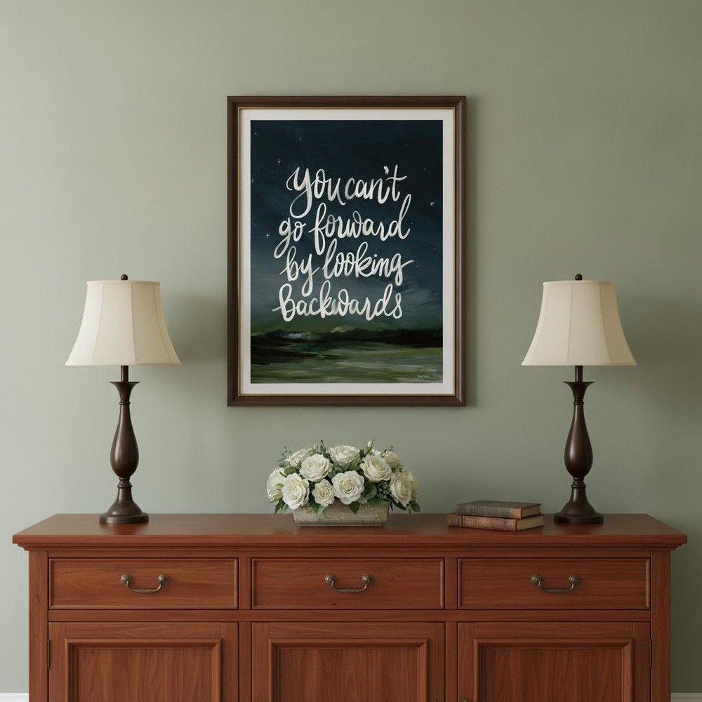 Go Forwards not Backwards 1 White Framed Print Wall Art