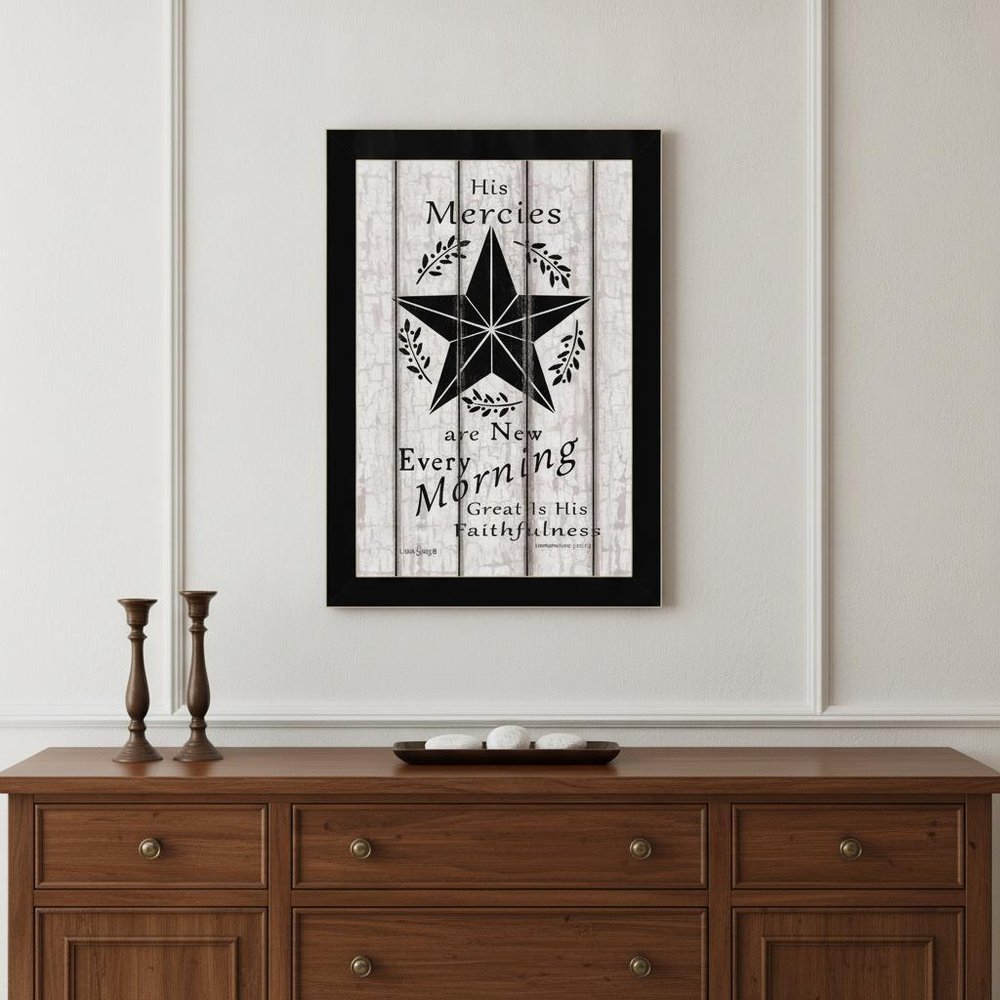 His Mercies are New Every Morning 1 Black Framed Print Wall Art