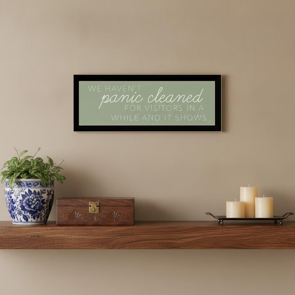 Panic Cleaned 3 Black Framed Print Wall Art