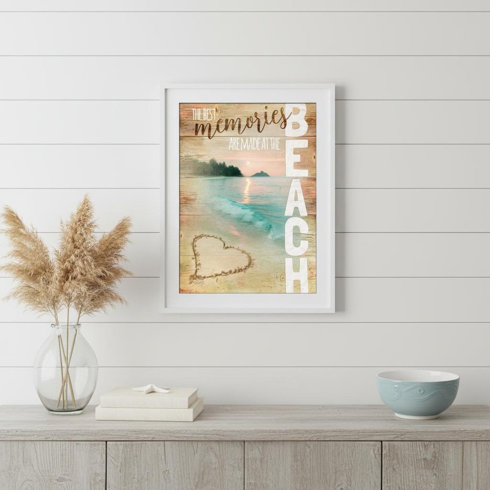 Beach Memories 3 White Framed Print Wall Art