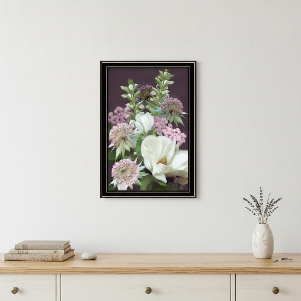 Wild For Plum Bouquet 2 Black Framed Print Wall Art