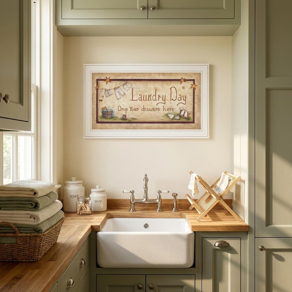 Drop Your Drawers Here White Framed Print Bathroom Wall Art