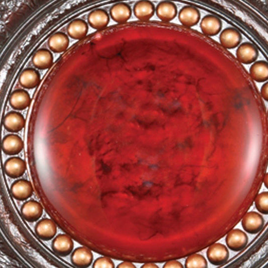 21" Red And Brown Round Polyresin Decorative Plaque