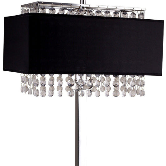 28" Silver Bedside Lamp With Shade
