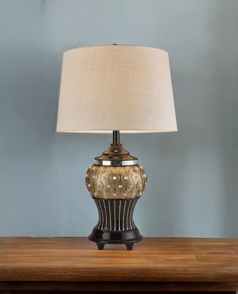 Glitzy Gold Bejeweled Table Lamp
