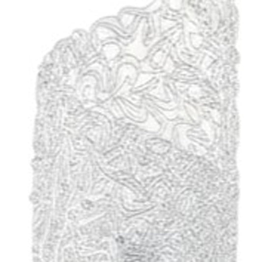 22" Silver Bedside Table Lamp With White Swirl Novelty Shade