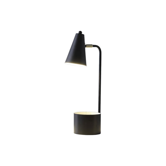 20" Black Desk Table Lamp With Black Cone Shade