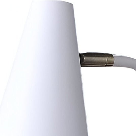 20" Compact White Student Metal Desk Lamp