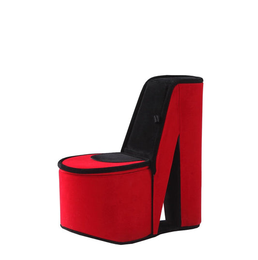 9" Red And Black Velvet High Heel Jewelry Box