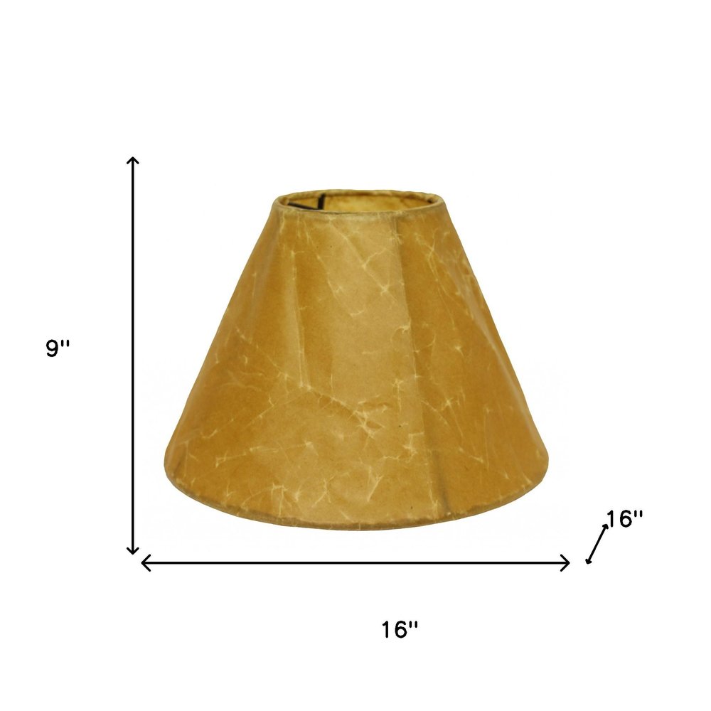 16" Brown Slanted Empire Crinkle Oil Paper Lampshade