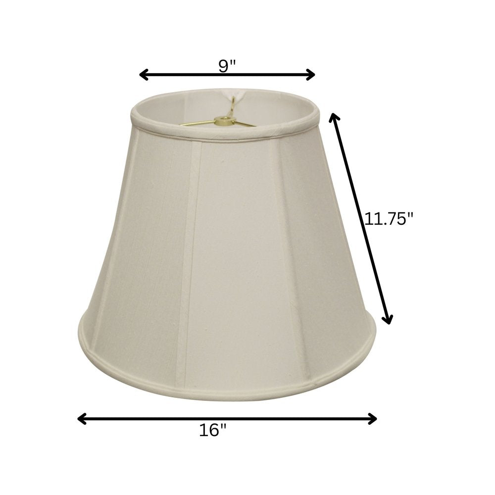 16" White Slanted Empire Monay Shantung Lampshade