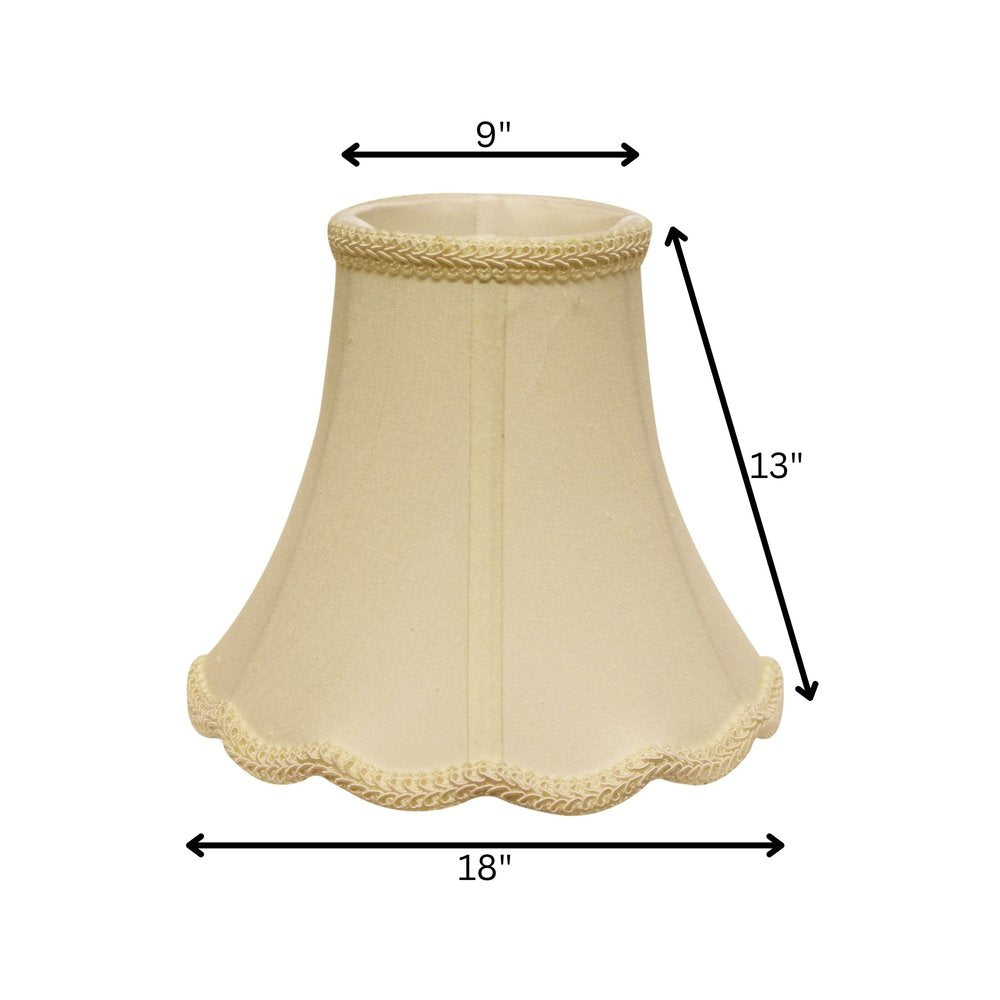 Ivory Monay Shantung Silk Bell Lamp Shade