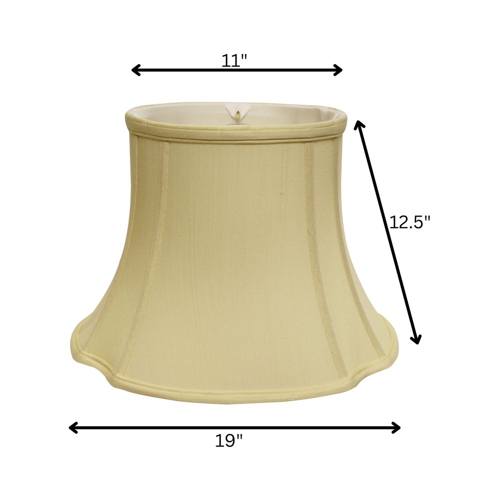 Antiqued White Monay Shantung Silk Oval Lamp Shade