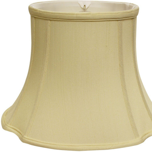 Antiqued White Monay Shantung Silk Oval Lamp Shade