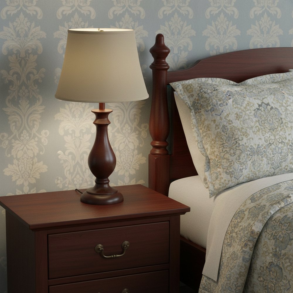 Brown Pongee Silk Bell Lamp Shade