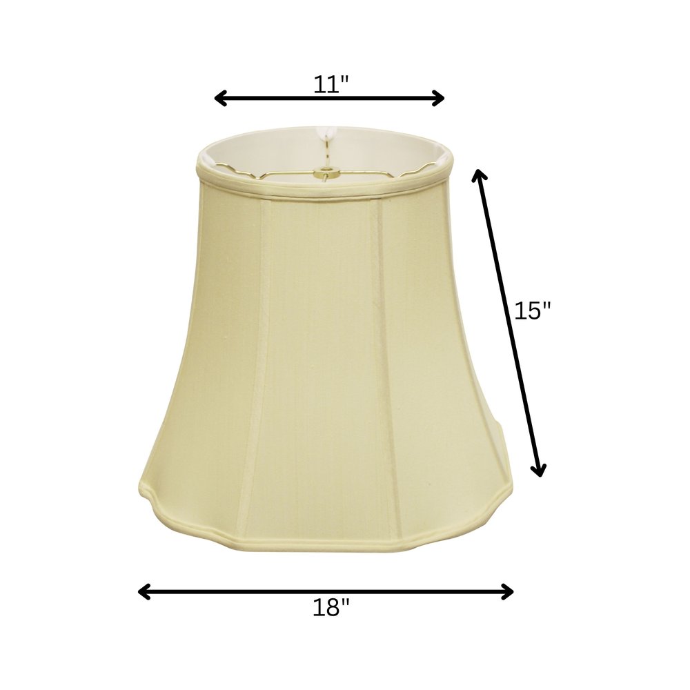 Antiqued White Monay Shantung Silk Bell Lamp Shade