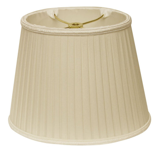Ivory Shantung Silk Pleated Oval Lamp Shade