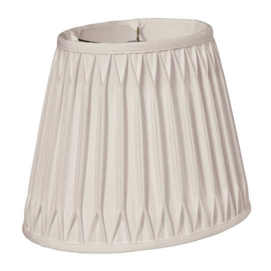18" Cream Oval Smocked Pleat Shantung Lampshade