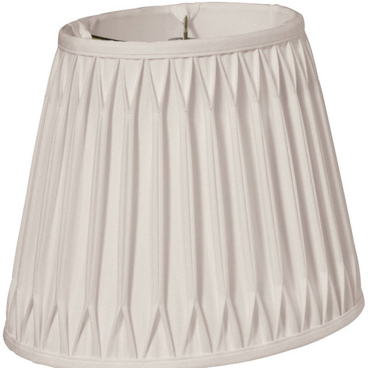 18" Cream Oval Smocked Pleat Shantung Lampshade