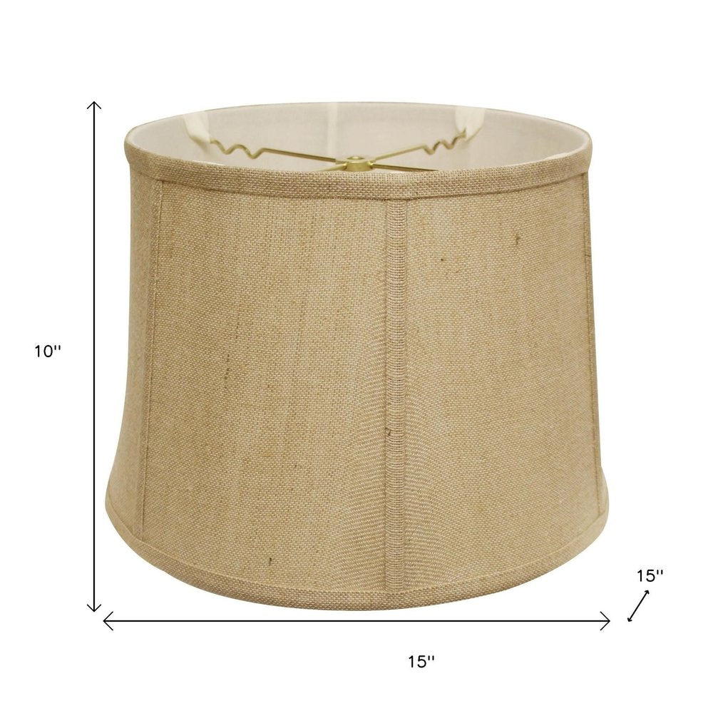Gold Burlap Drum Lamp Shade