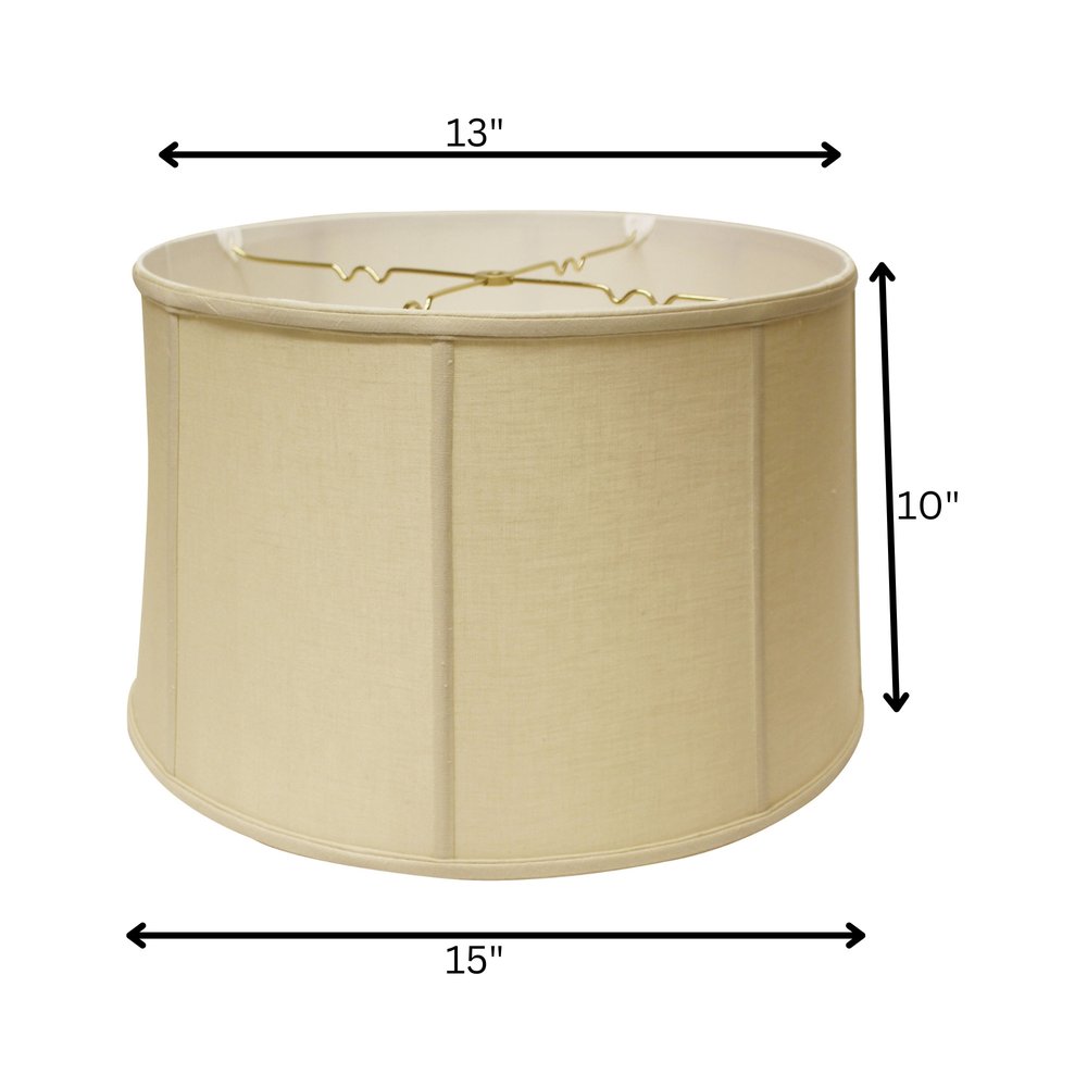 15" Pale Brown Throwback Drum Linen Lampshade