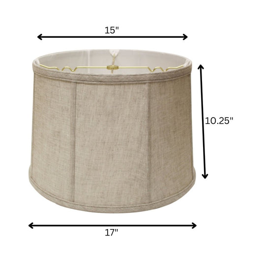 17" Cream Throwback Drum Linen Lampshade