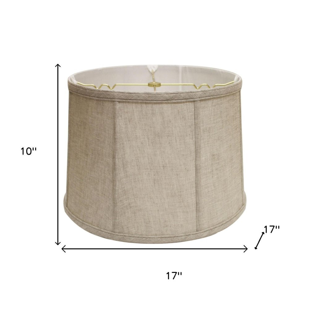 17" Cream Throwback Drum Linen Lampshade
