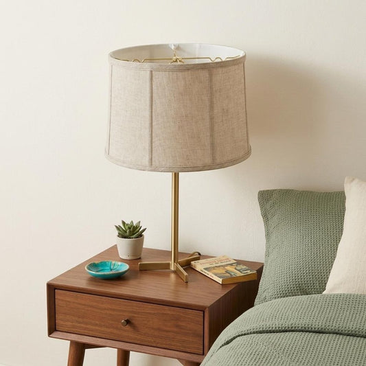 17" Cream Throwback Drum Linen Lampshade