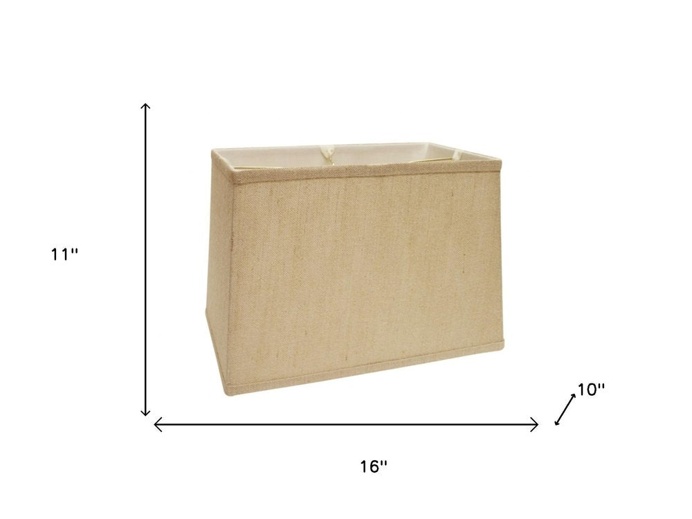 16" Golden Fiber Throwback Rectangle Burlap Lampshade