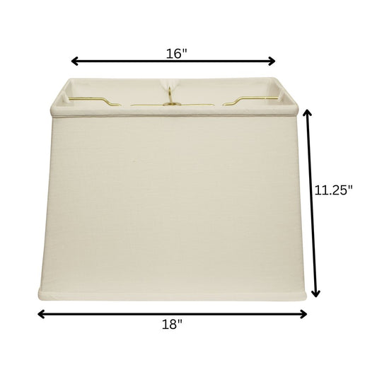18" White Throwback Rectangle Linen Lampshade