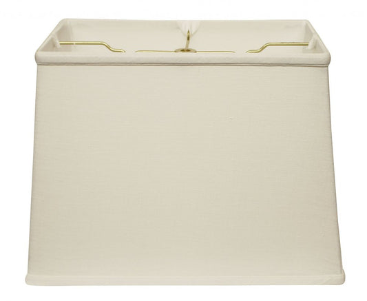 18" White Throwback Rectangle Linen Lampshade