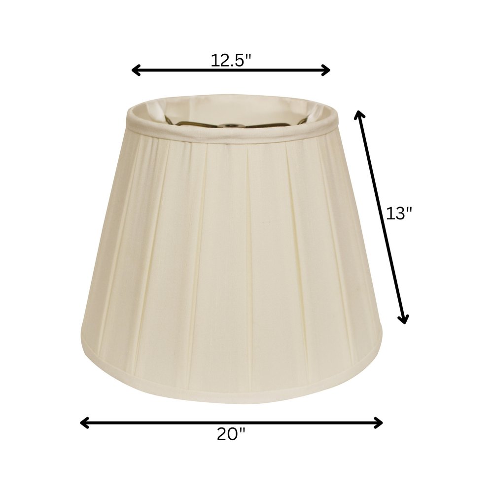20" Ivory Slanted English Box Shantung Lampshade