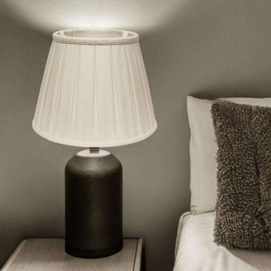 White Linen Pleated Empire Lamp Shade