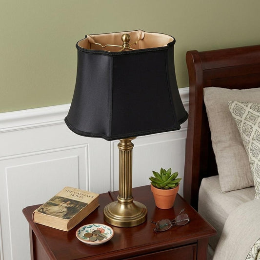 16" Black with Bronze Lining Premium Oblong Shantung Lampshade