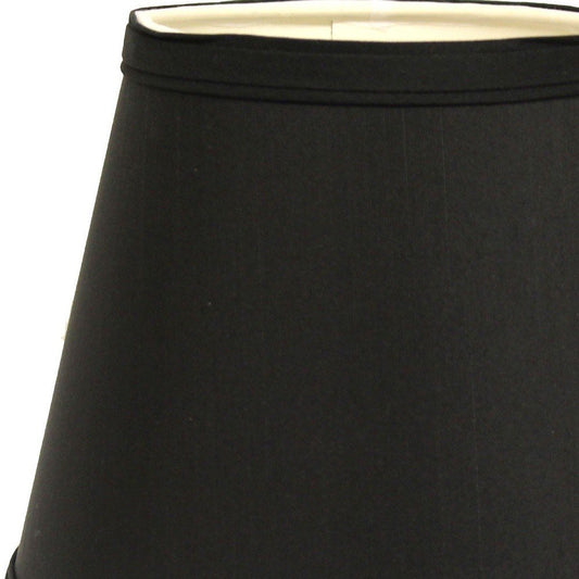 Black Shantung Silk Empire Lamp Shade