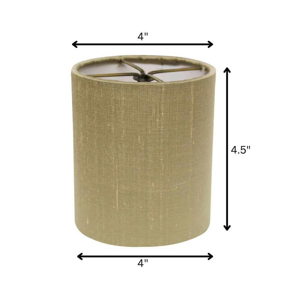 Gold Pongee Silk Drum Lamp Shade