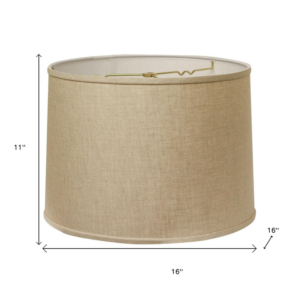 16" Dark Wheat Throwback Drum Linen Lampshade