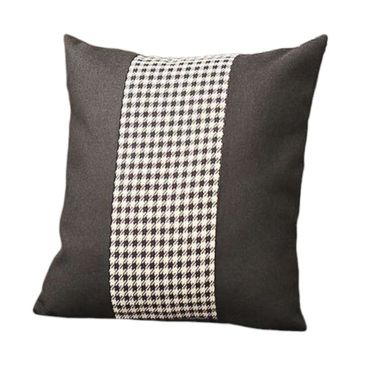 Set of Two 18" Black and White Houndstooth Fabric Throw Pillows