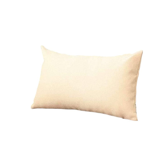 Set of Four 12" X 20" Ivory Fabric Lumbar Throw Pillows