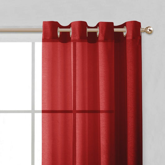 Set of Two 84" Red Solid Modern Window Panels