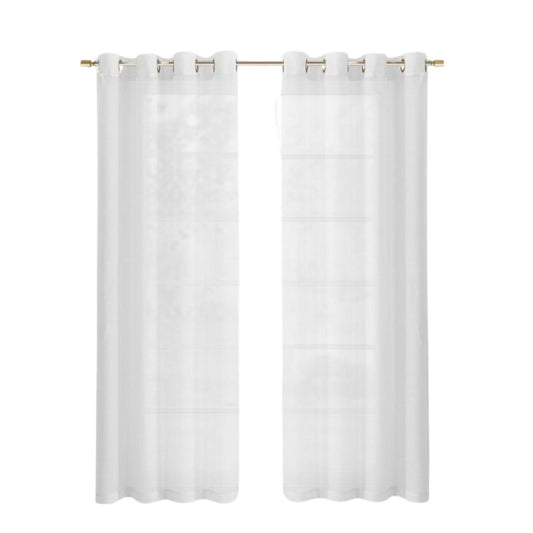 Set of Two 84" White Solid Modern Window Panels