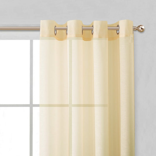 Set of Two 84" Beige Solid Modern Window Panels
