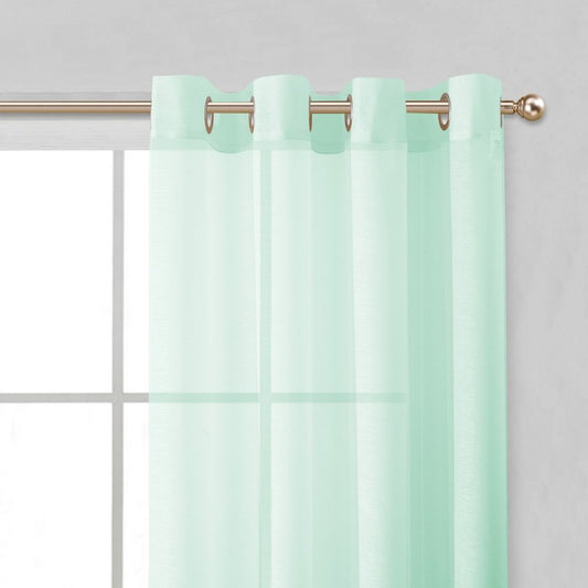 Set of Two 84" Aqua Solid Modern Window Panels
